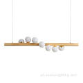 lustre linear moderno de madeira